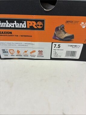 Timberland PRO Tan and Purple Waterproof Work Boot (Women's 7.5)